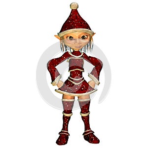 Christmas elf in respect pose