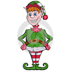 Christmas elf. Set of different elves for christmas. Different new year characters. Santa Claus helpers. New Year characters