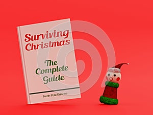 Christmas elf surprised by the reading of a book - 3d rendering