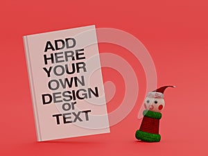 Christmas elf surprised by the reading of a book - 3d rendering
