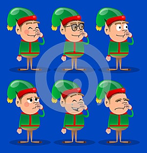 Christmas Elf with sympathy. Santa Claus`s little worker, helper