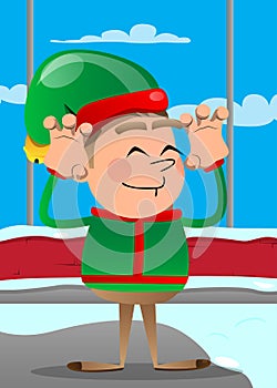 Christmas Elf is trying to scare you.