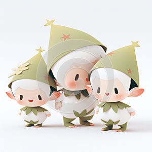 Christmas elves isolated on a white background