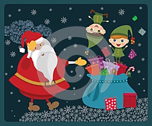 Christmas elves with Santa