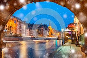 Christmas embankment in Strasbourg, Alsace