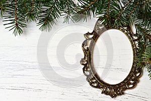 Christmas empty vintage frame