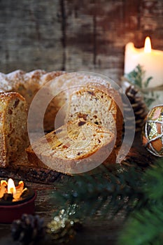 Christmas English dried fruits and raisins tea cake, new year decoration