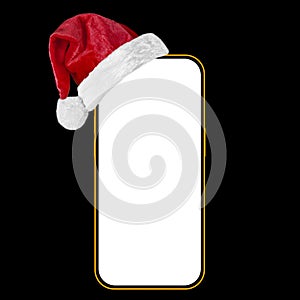 a Christmas equipment in a Santa hat on a black background