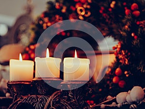 Christmas eve attribute wreath home coziness