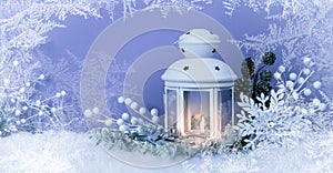 Christmas Eve lantern and decorations background