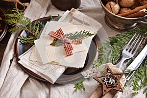 Christmas Eve wafer on festive table