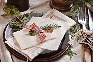 Christmas Eve wafer on festive table