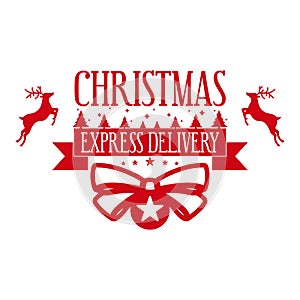 Christmas express delivery - holiday stamp template for gifts and letters.