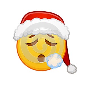 Christmas face exhaling Large size of yellow emoji smile photo