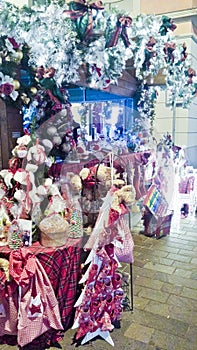 Christmas Fair decoration stall in Lugano