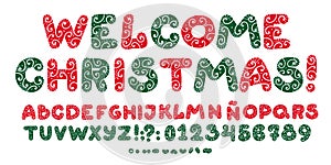 Christmas fairy tale alphabet for Xmas lettering