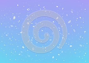 Christmas falling snow blue background