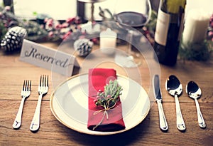 Christmas Family Dinner Table Concept