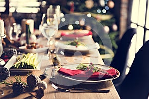 Christmas Family Dinner Table Concept