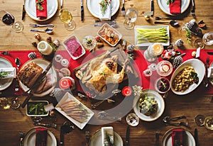 Christmas Family Dinner Table Concept