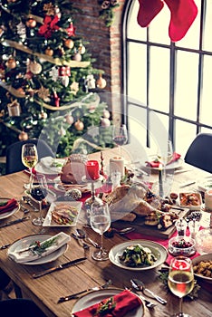 Christmas Family Dinner Table Concept