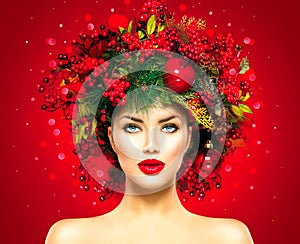 Christmas fashion model woman