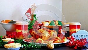 Christmas Feast at Dinner Table