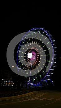 Christmas Ferris wheel at night