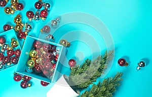 Christmas festival concepts ideas with cute ornament elemet on color background.For decoration celebrate card