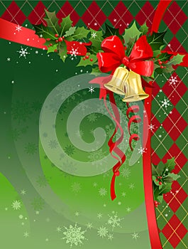 Christmas festive background with bells