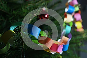 Christmas - Festive Christmas tree chain. handmade paper Christmas tree chain.
