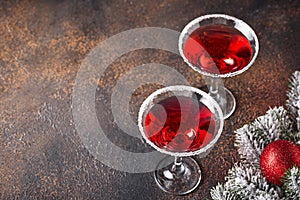 Christmas festive cocktail red martini