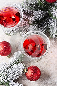 Christmas festive cocktail red martini