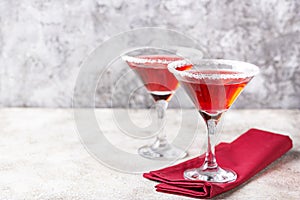 Christmas festive cocktail red martini