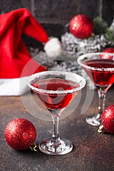 Christmas festive cocktail red martini