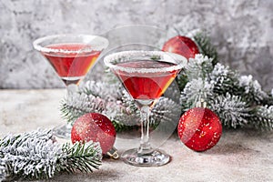 Christmas festive cocktail red martini photo