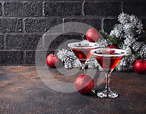 Christmas festive cocktail red martini