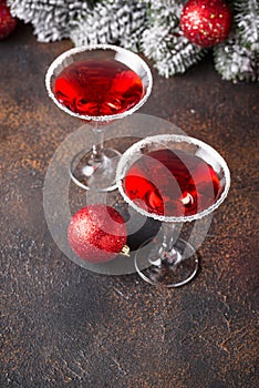 Christmas festive cocktail red martini