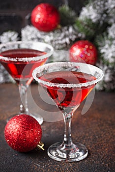 Christmas festive cocktail red martini