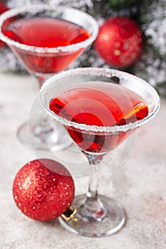 Christmas festive cocktail red martini