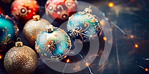 christmas festive ornaments copy space . Generative AI