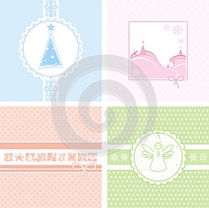 Christmas festive postals set