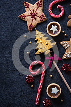 Christmas festive sweets food background
