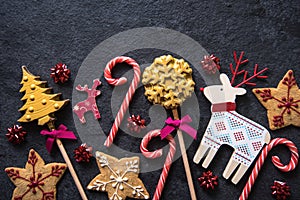 Christmas festive sweets food background