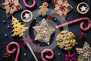 Christmas festive sweets food background