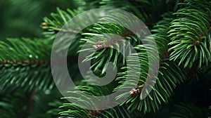 Christmas Fir tree background. Generative AI