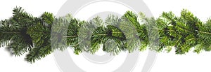 Christmas fir tree branches frame