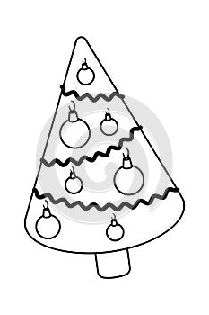 Christmas fir tree decorated plant