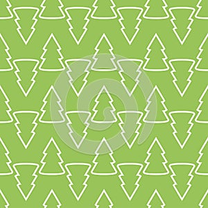 Christmas fir tree green art seamless pattern