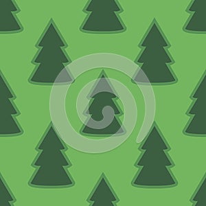 Christmas fir tree green art seamless pattern